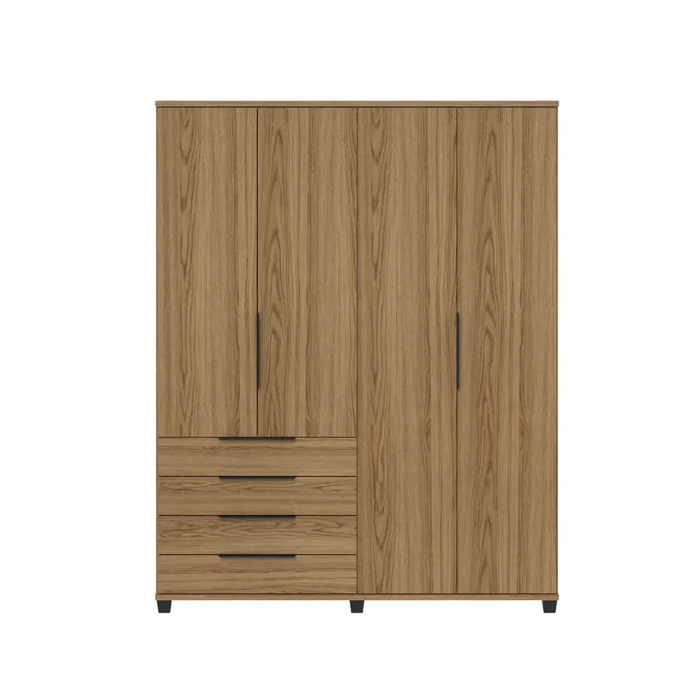 04_-_Guarda-Roupa_Casal_4_Portas_4_Gavetas_100_MDF_Allen_181_cm_-_Freijo_c__Preto_Fosco-_Detalhe